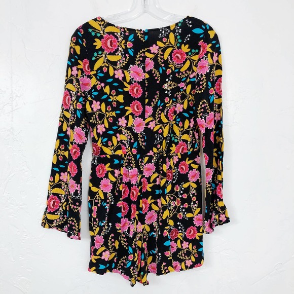 Express Floral Black and Pink Jumpsuit - Picture 5 of 8